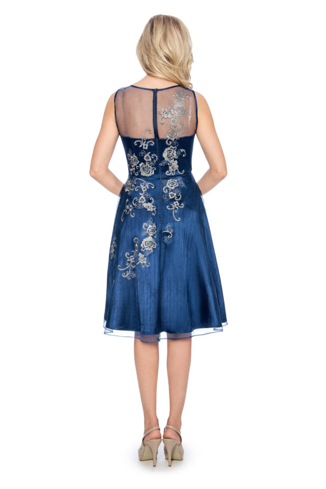 Embroidery applique short dress - short cocktail dress - wedding guest dress