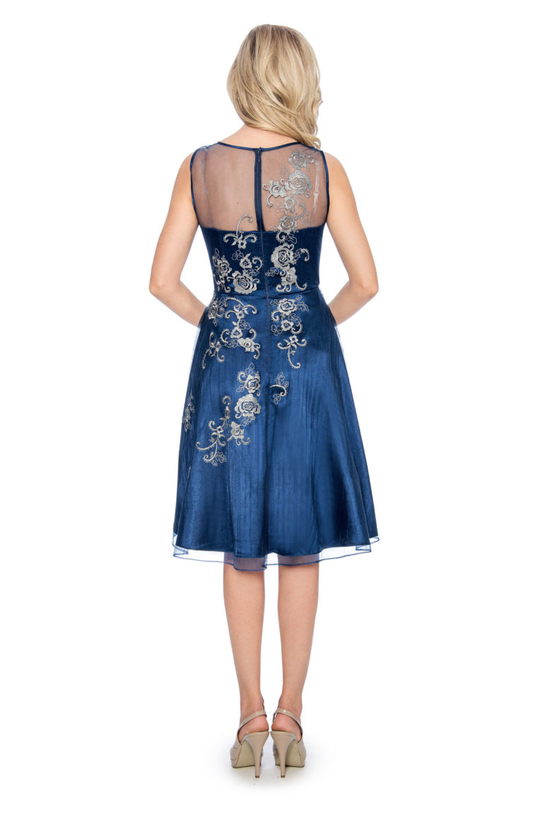 Embroidery applique short dress - short cocktail dress - wedding guest dress