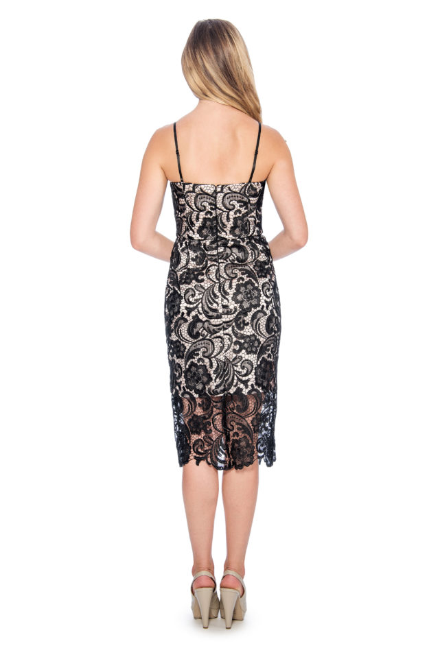 Lace short dress with illusion hem - night out dress - short cocktail dress