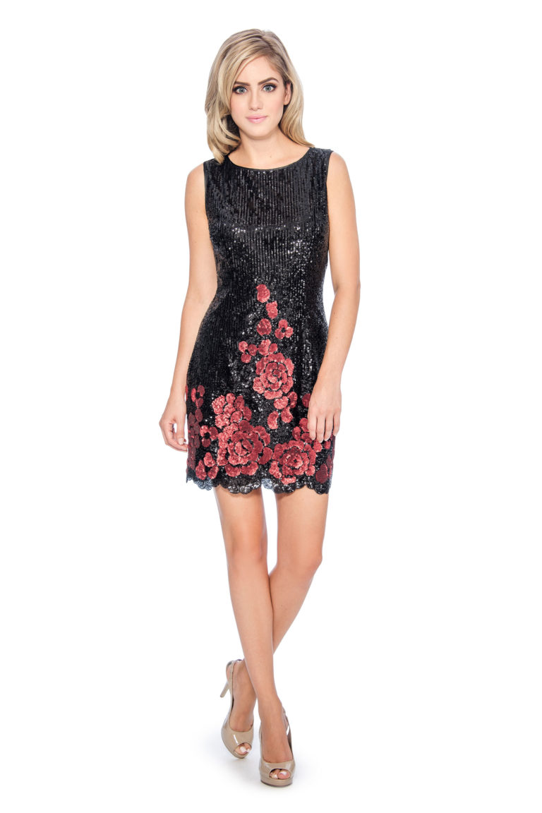 Mini printed sequin short dress - night out dress - prom dress - homecoming dress - short cocktail dress