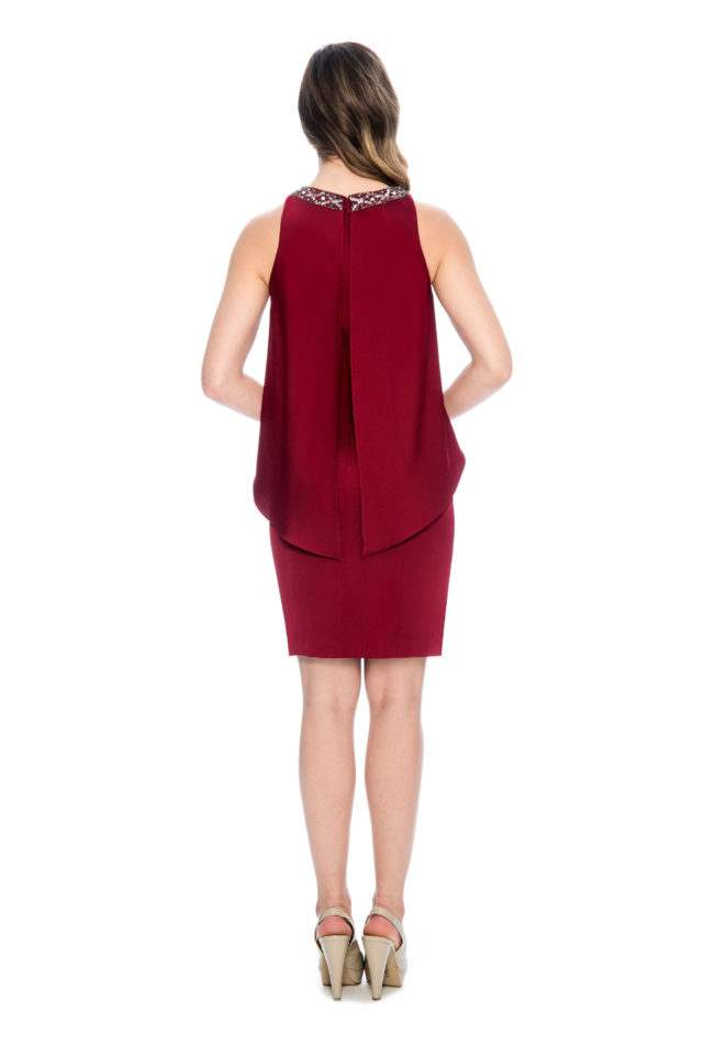 maroon short dress