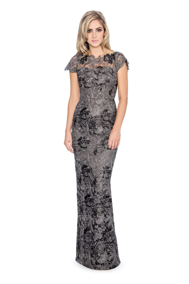 lace sequin dress - bridesmaid dress - formal evening dress - mother of bride dress- plus size dress
