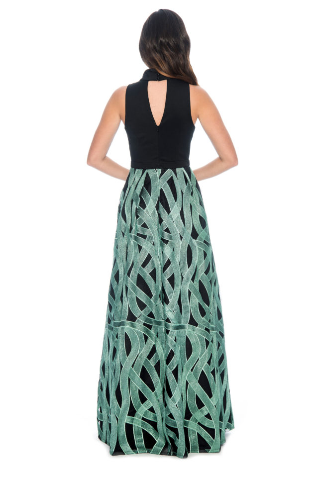 Mockneck printed ball gown-bridesmaid dress -formal evening dress- mother of bride- plus size