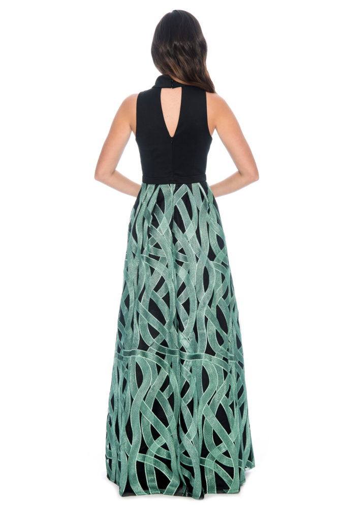 Mockneck printed ball gown-bridesmaid dress -formal evening dress- mother of bride- plus size