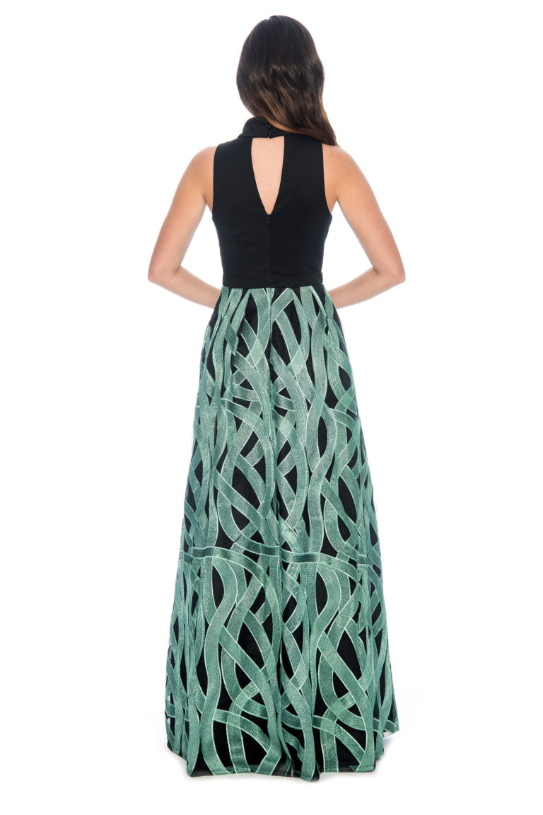 Mockneck printed ball gown-bridesmaid dress -formal evening dress- mother of bride- plus size