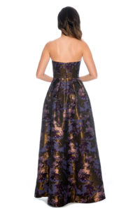 Strapless printed ballgown - bridesmaid dress - formal evening dress - mother of bride dress- prom dress - homecoming dress