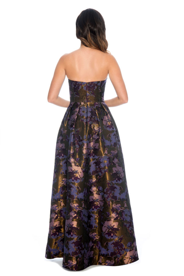 Strapless printed ballgown - bridesmaid dress - formal evening dress - mother of bride dress- prom dress - homecoming dress