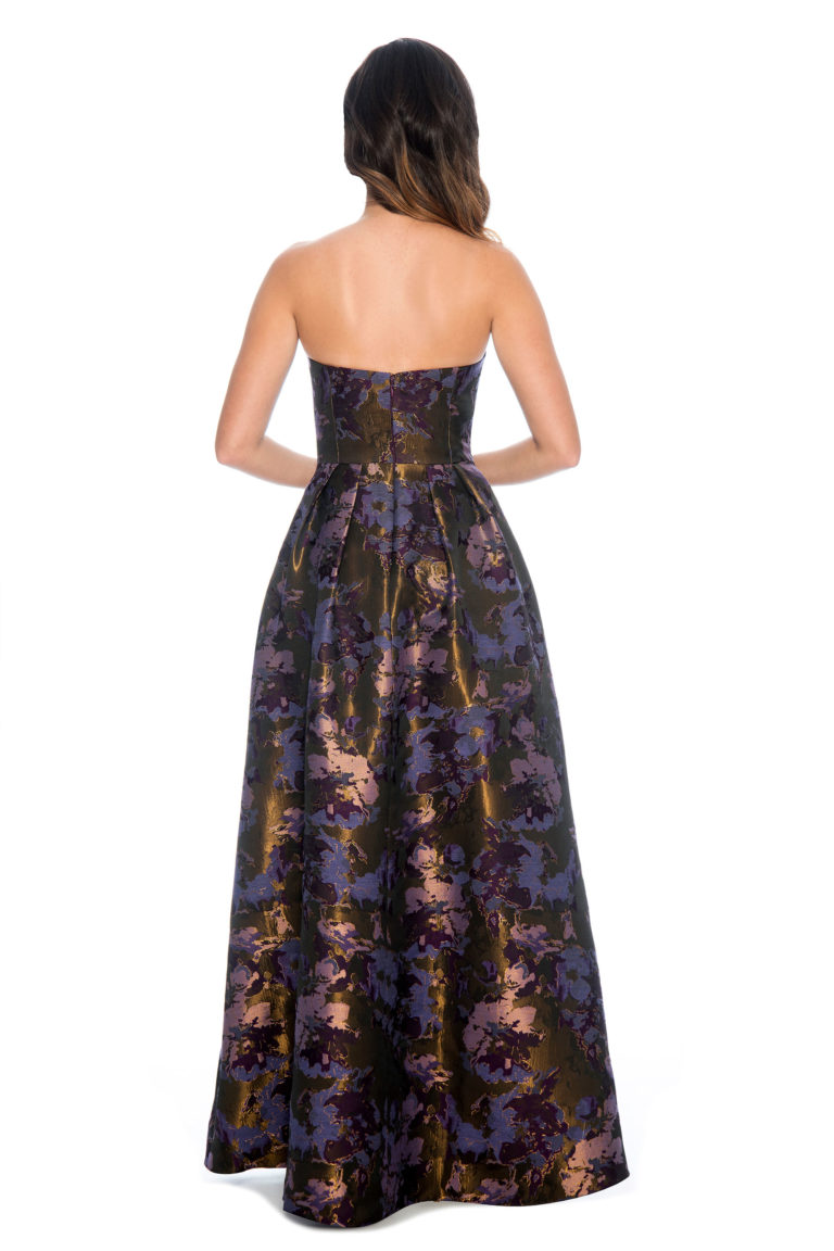 Strapless printed ballgown - bridesmaid dress - formal evening dress - mother of bride dress- prom dress - homecoming dress