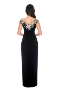 Floral embroidery long gown - bridesmaid dress - formal evening dress - mother of bride dress