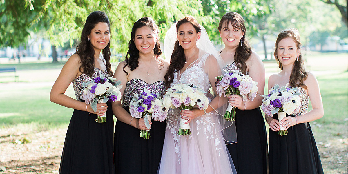 muted purple bridesmaid dresses