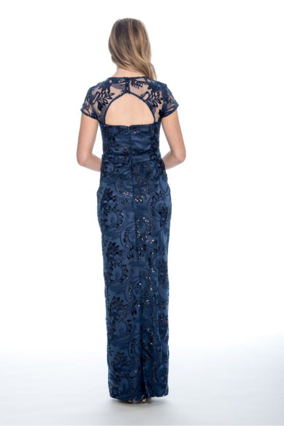 embroidery, sequin, tight long dress