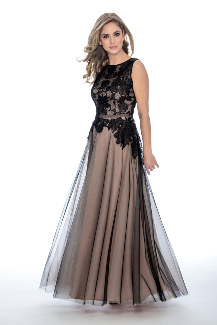 lace top, ballgown, long dress
