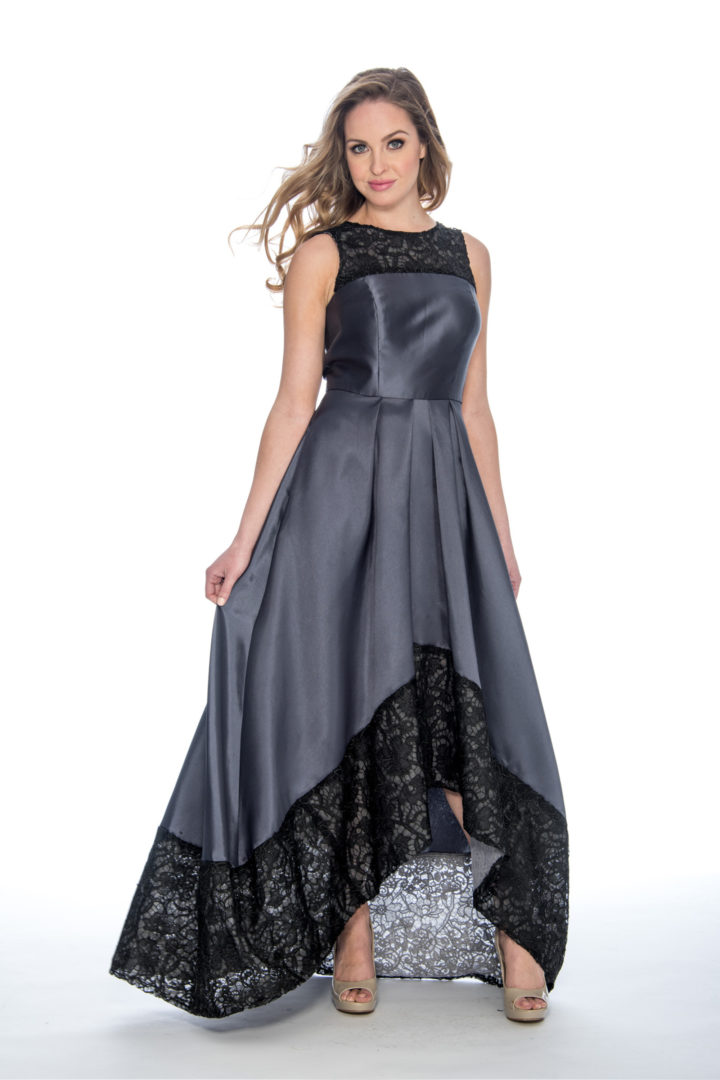 High low, lace, taffeta ballgown, long dress