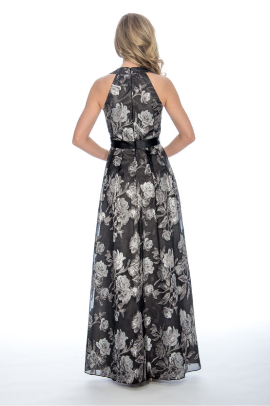 V neck, print, ballgown, long dress