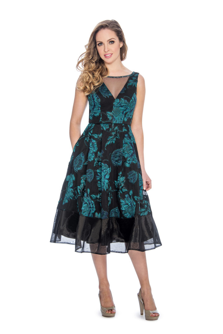 A line, print, short dress