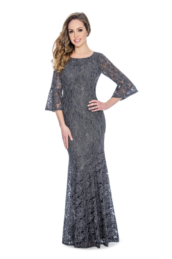 Bell sleeve, lace, long dress