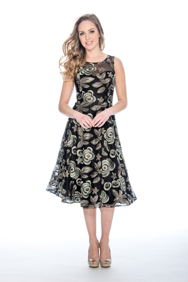 A line, embroidery, short dress