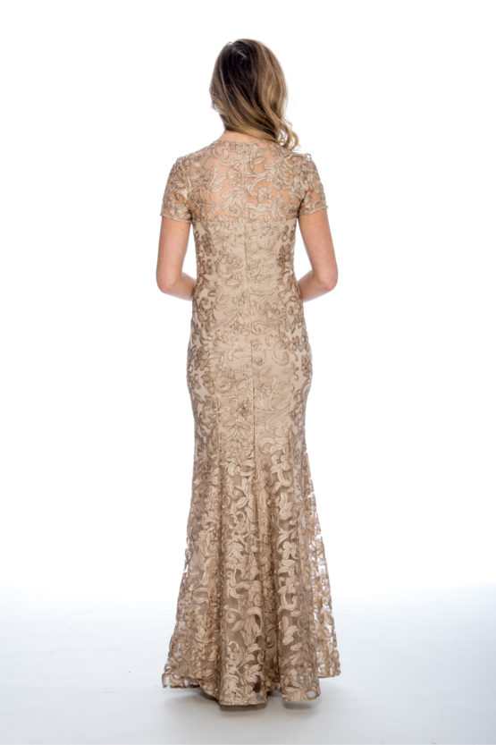 V neck, embroidery, soutache, long dress