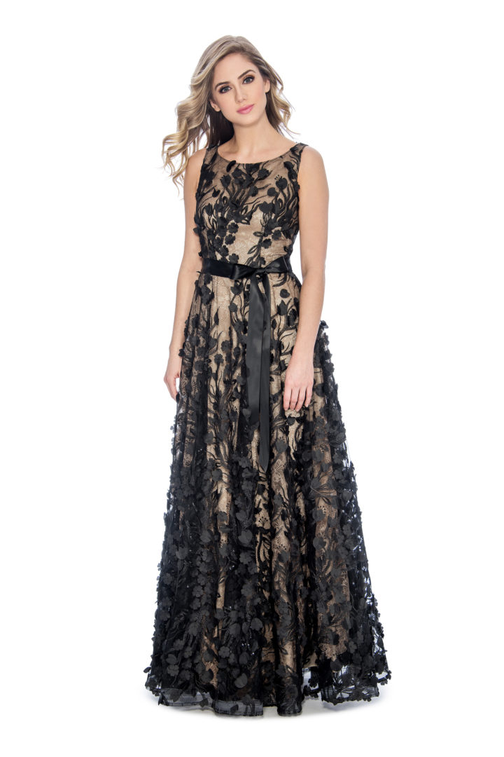 3D embroidery, ballgown, long dress