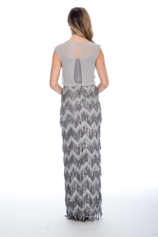 Bloussant top, tassel skirt, long dress