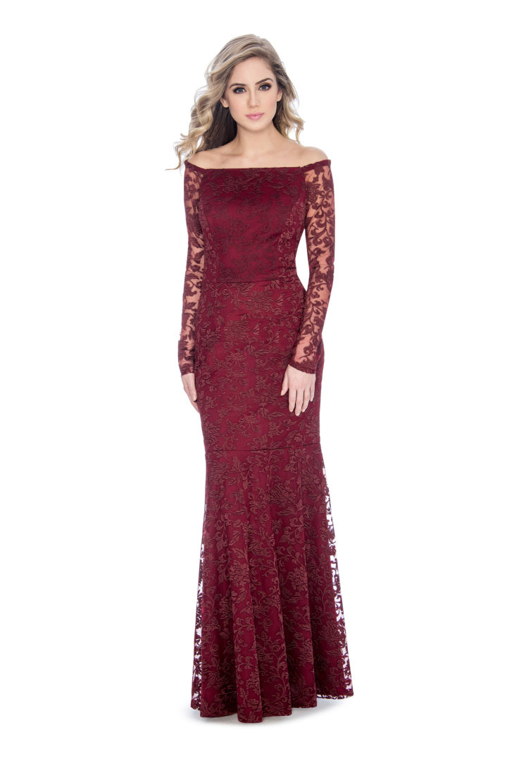 Off the shoulder, embroidery, long dress