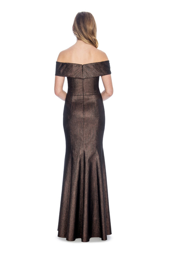 Off the shoulder, long dress