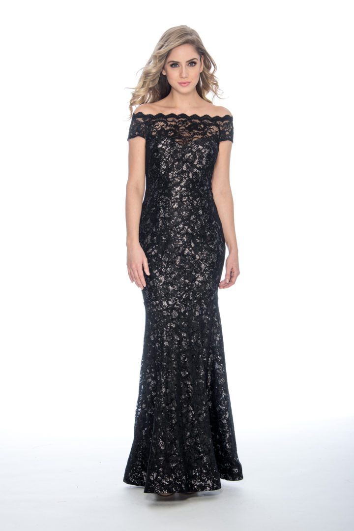 off the shoulder, lace, long dress