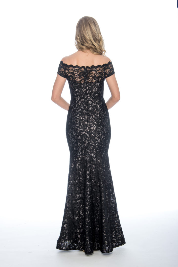 off the shoulder, lace, long dress