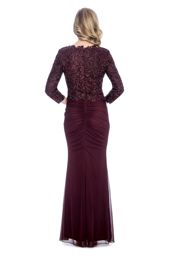 Lace top, fit and flare skirt, long dress