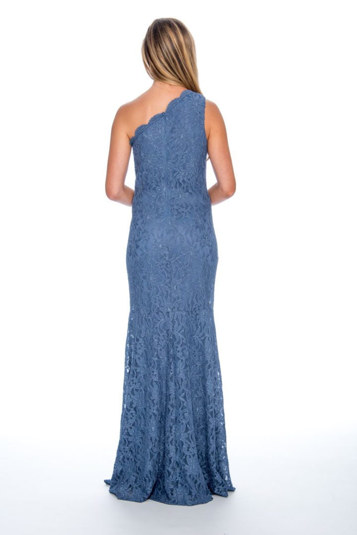 Lace, one shoulder, long dress