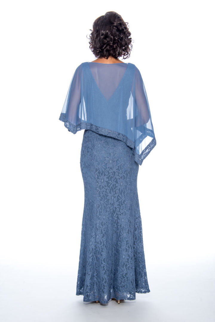 Lace, cape, long dress