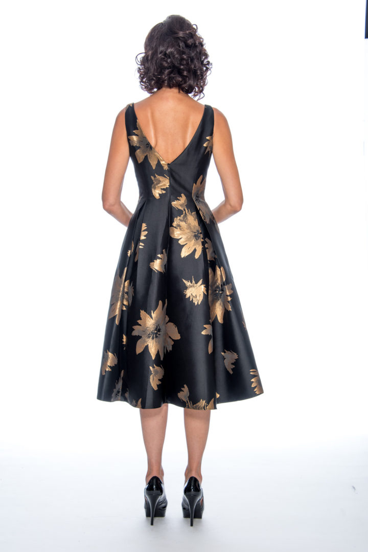 Tea length, brocade, short dress