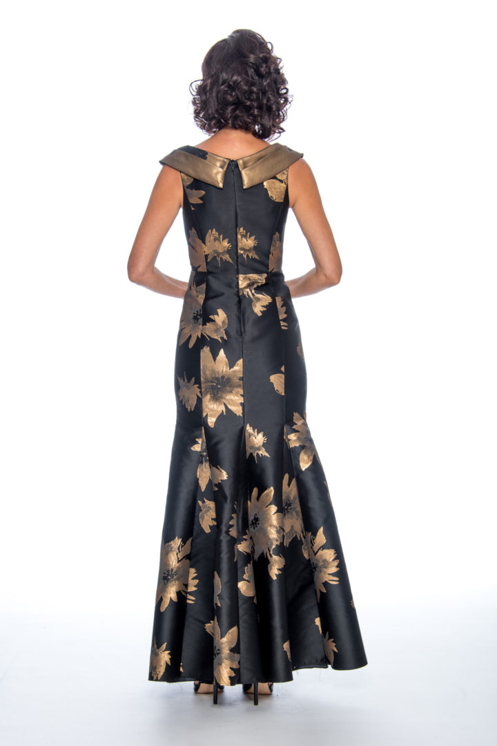 Shawl color, printed, long dress