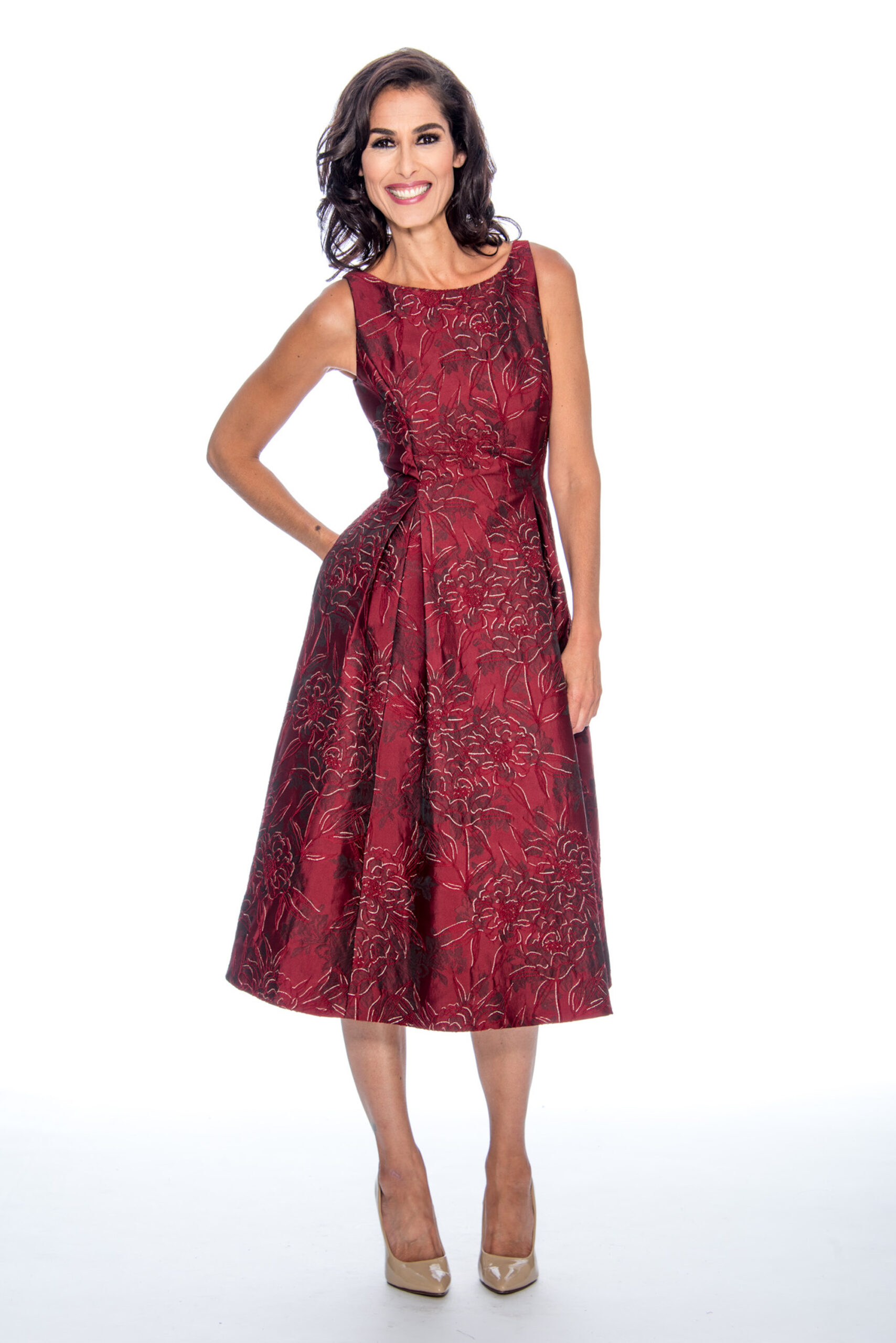 Print, fit and flare, short dress
