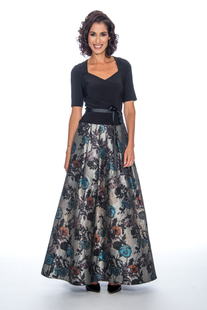 Printed skirt, long dress